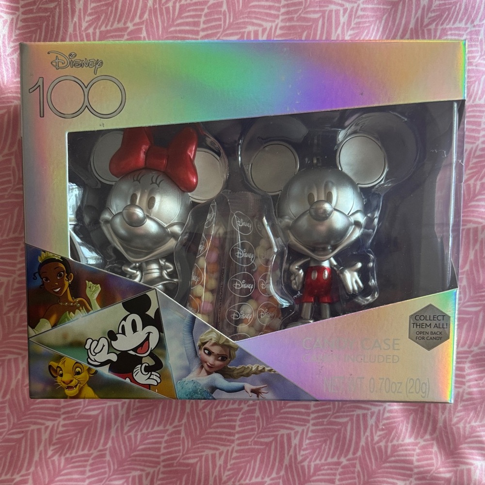 Disney Silver Mickey and Minnie Collectible Set with candy